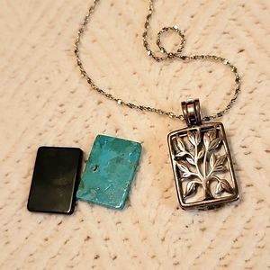 16" Silpada Silver Necklace with Interchangeable Stone Tiles